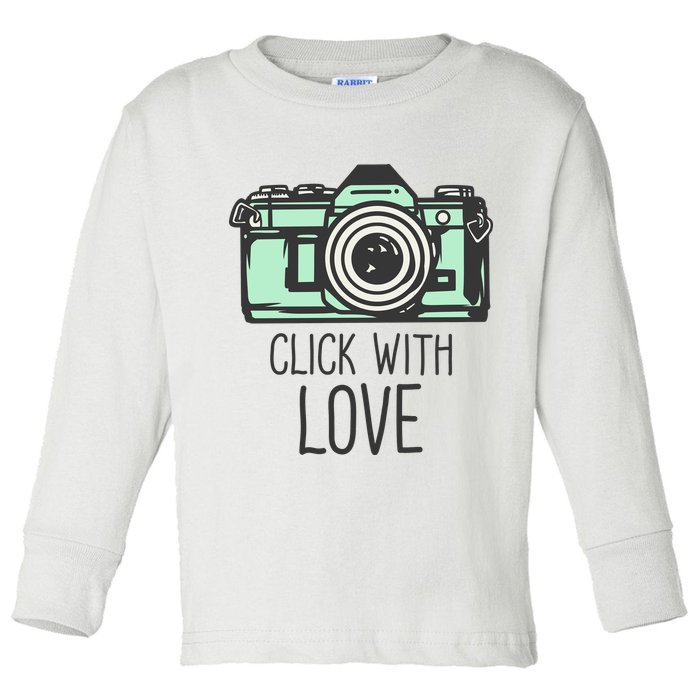 Click With Love With Camera Toddler Long Sleeve Shirt