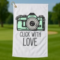 Click With Love With Camera Golf Towel