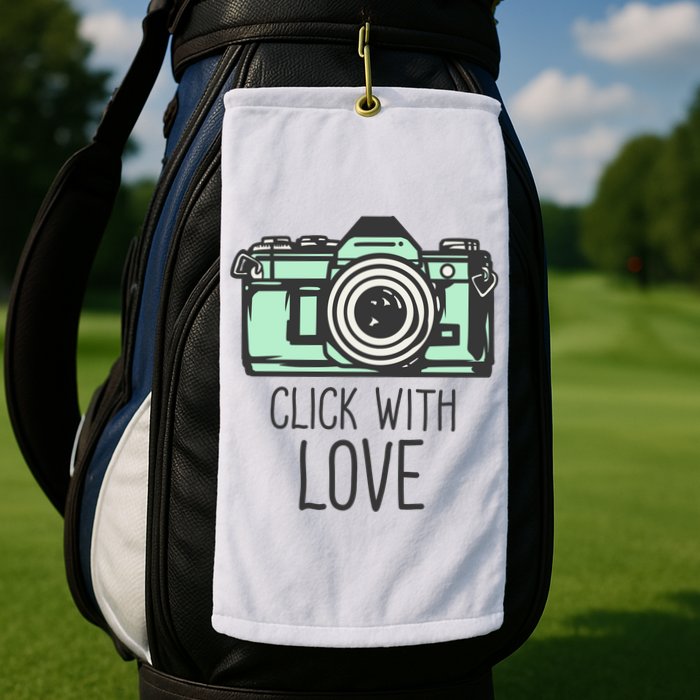 Click With Love With Camera Golf Towel