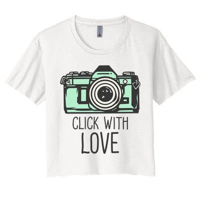 Click With Love With Camera Crop Top