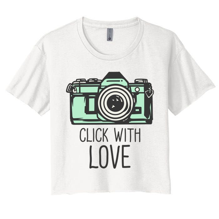 Click With Love With Camera Crop Top