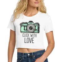 Click With Love With Camera Crop Top