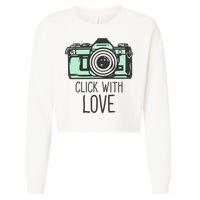 Click With Love With Camera Cropped Pullover Crew