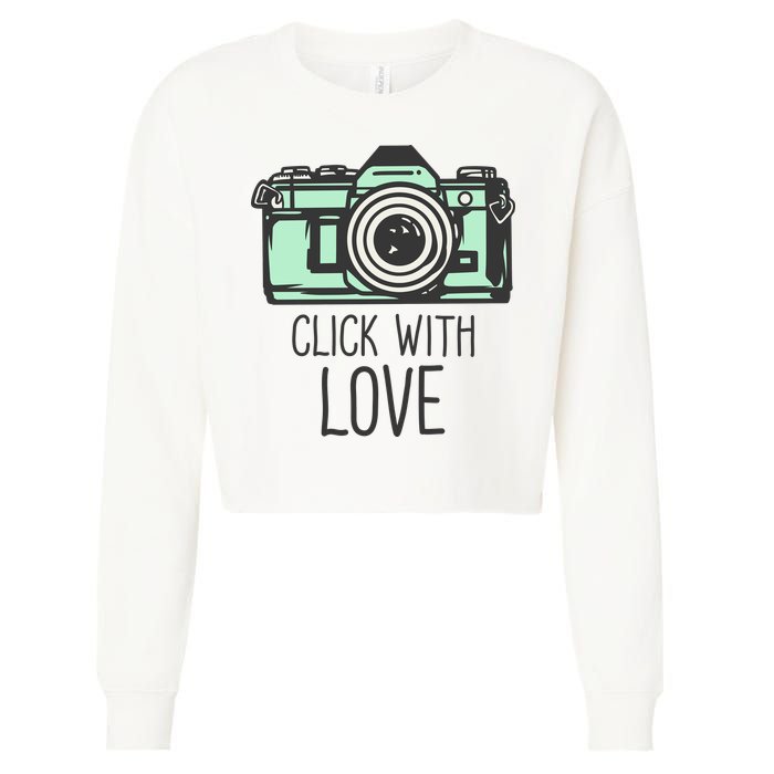 Click With Love With Camera Cropped Pullover Crew