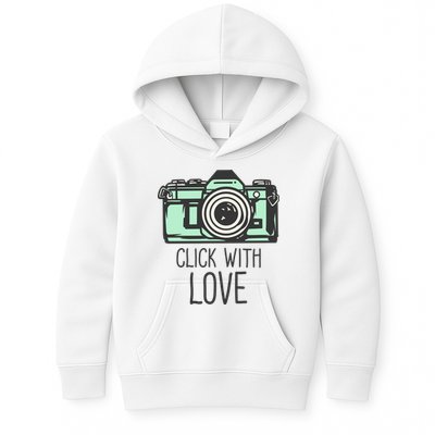 Click With Love With Camera Kids Hoodie