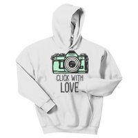 Click With Love With Camera Kids Hoodie