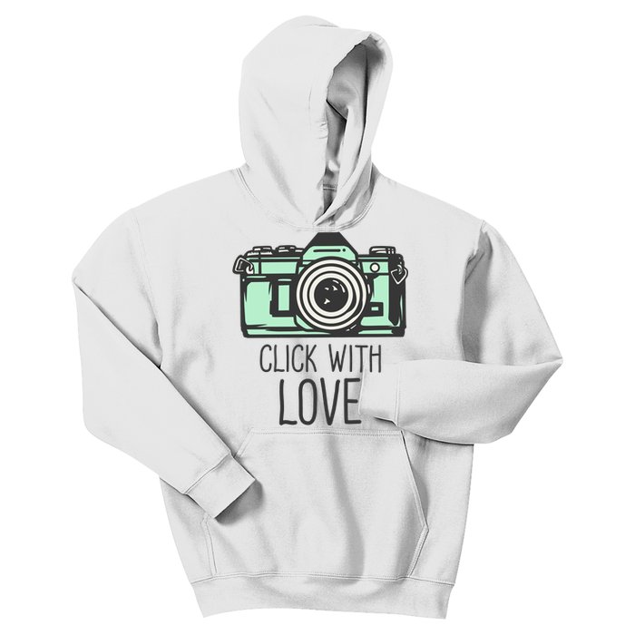 Click With Love With Camera Kids Hoodie