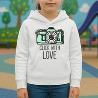 Click With Love With Camera Kids Hoodie