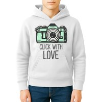 Click With Love With Camera Kids Hoodie