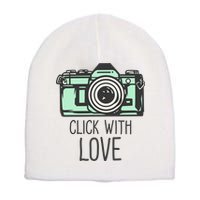 Click With Love With Camera Short Acrylic Beanie