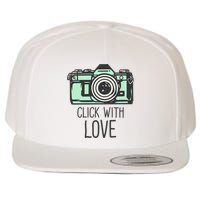 Click With Love With Camera Wool Snapback Cap