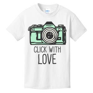 Click With Love With Camera Kids T-Shirt