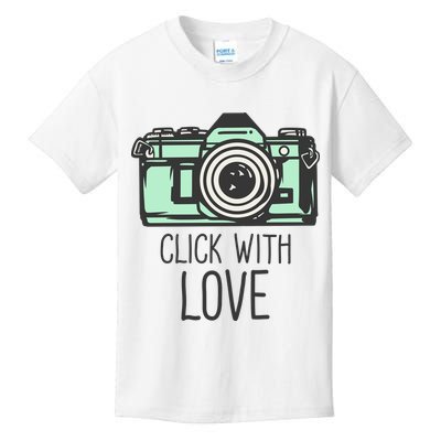 Click With Love With Camera Kids T-Shirt