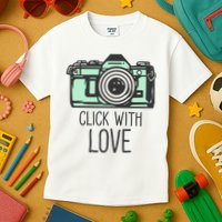 Click With Love With Camera Kids T-Shirt