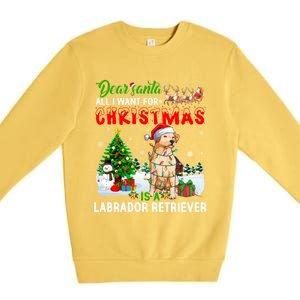 Christmas With Labrador Retriever Santa Family Xmas Pajama Cool Gift Premium Crewneck Sweatshirt