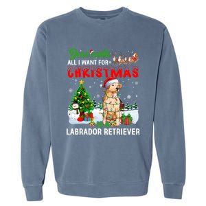 Christmas With Labrador Retriever Santa Family Xmas Pajama Cool Gift Garment-Dyed Sweatshirt