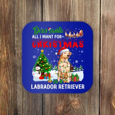 Christmas With Labrador Retriever Santa Family Xmas Pajama Cool Gift Coaster