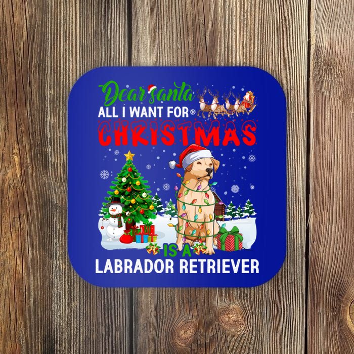 Christmas With Labrador Retriever Santa Family Xmas Pajama Cool Gift Coaster