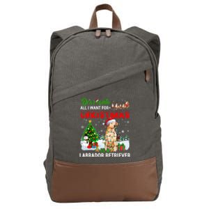 Christmas With Labrador Retriever Santa Family Xmas Pajama Cool Gift Cotton Canvas Backpack