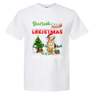 Christmas With Labrador Retriever Santa Family Xmas Pajama Cool Gift Garment-Dyed Heavyweight T-Shirt