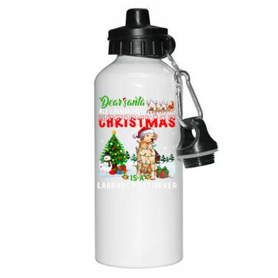 Christmas With Labrador Retriever Santa Family Xmas Pajama Cool Gift Aluminum Water Bottle