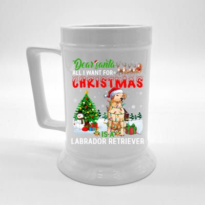 Christmas With Labrador Retriever Santa Family Xmas Pajama Cool Gift Beer Stein