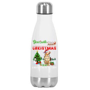 Christmas With Labrador Retriever Santa Family Xmas Pajama Cool Gift Stainless Steel Insulated Water Bottle