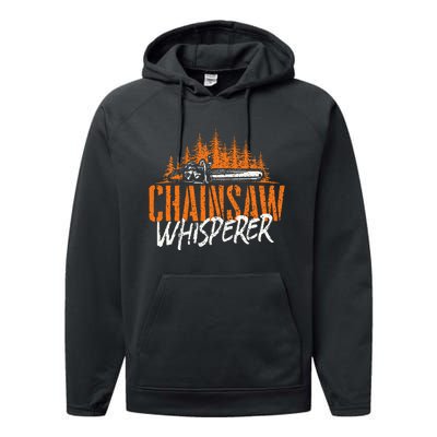 Chainsaw Whisperer Lumberjack Logger Woodworker Woodsman Performance Fleece Hoodie