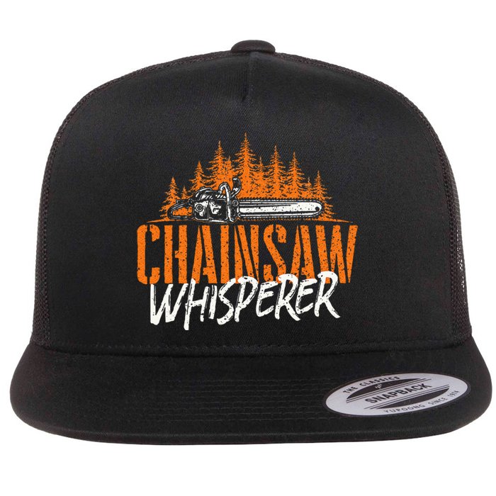 Chainsaw Whisperer Lumberjack Logger Woodworker Woodsman Flat Bill Trucker Hat