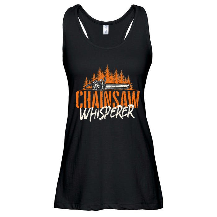 Chainsaw Whisperer Lumberjack Logger Woodworker Woodsman Ladies Essential Flowy Tank