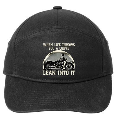 Cute When Life Throws You A Curve Lean Into It Gift 7-Panel Snapback Hat