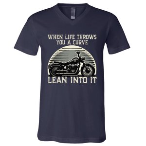 Cute When Life Throws You A Curve Lean Into It Gift V-Neck T-Shirt