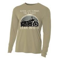 Cute When Life Throws You A Curve Lean Into It Gift Cooling Performance Long Sleeve Crew