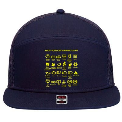 Car Warning Lights Very Funny Joke Unique Driver 7 Panel Mesh Trucker Snapback Hat