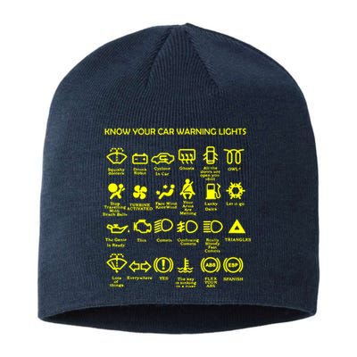 Car Warning Lights Very Funny Joke Unique Driver Sustainable Beanie