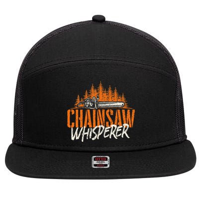 Chainsaw Whisperer Lumberjack Logger Woodworker Woodsman 7 Panel Mesh Trucker Snapback Hat