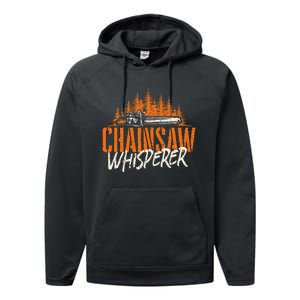 Chainsaw Whisperer Lumberjack Logger Woodworker Woodsman Performance Fleece Hoodie