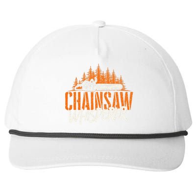 Chainsaw Whisperer Lumberjack Logger Woodworker Woodsman Snapback Five-Panel Rope Hat