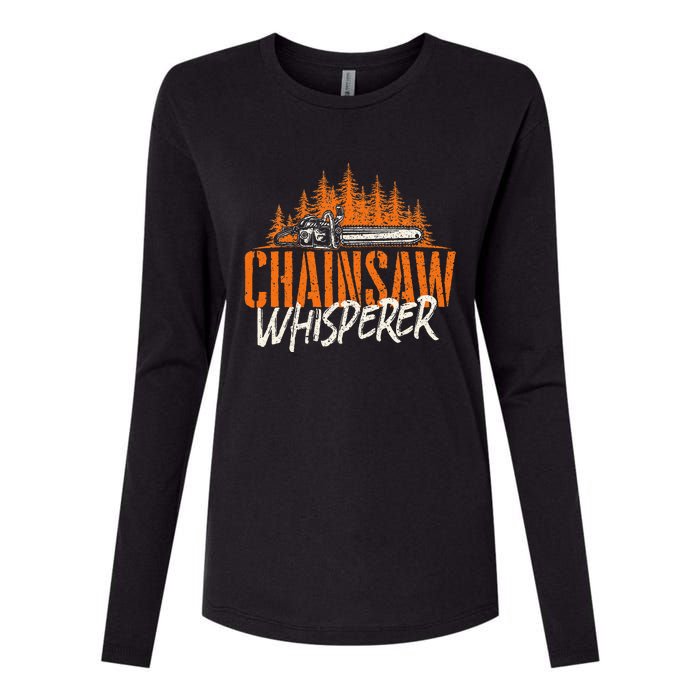 Chainsaw Whisperer Lumberjack Logger Woodworker Woodsman Womens Cotton Relaxed Long Sleeve T-Shirt