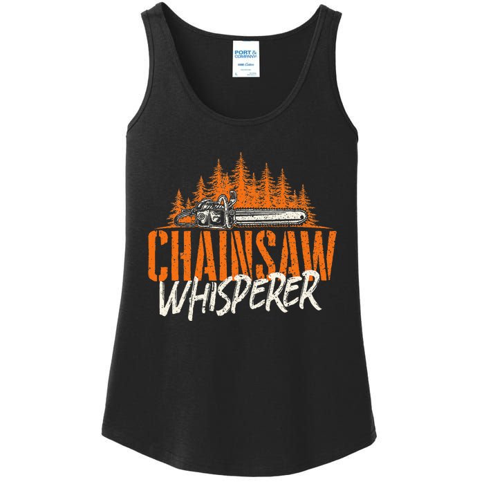 Chainsaw Whisperer Lumberjack Logger Woodworker Woodsman Ladies Essential Tank