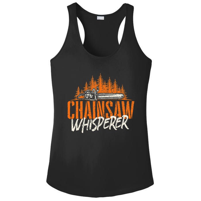 Chainsaw Whisperer Lumberjack Logger Woodworker Woodsman Ladies PosiCharge Competitor Racerback Tank