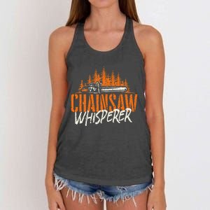 Chainsaw Whisperer Lumberjack Logger Woodworker Woodsman Women's Knotted Racerback Tank