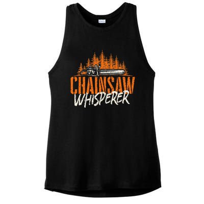 Chainsaw Whisperer Lumberjack Logger Woodworker Woodsman Ladies PosiCharge Tri-Blend Wicking Tank