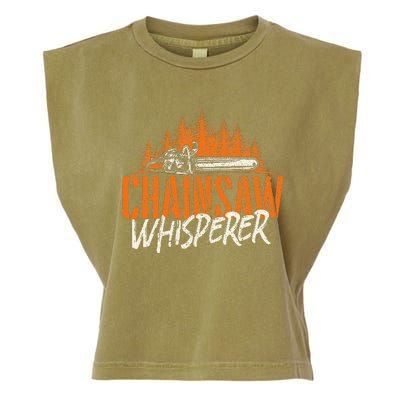 Chainsaw Whisperer Lumberjack Logger Woodworker Woodsman Garment-Dyed Women's Muscle Tee