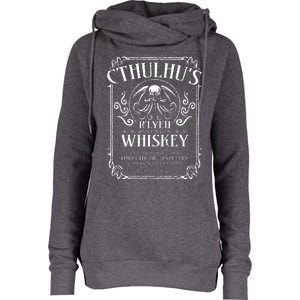 Cthulhu Whiskey Label Womens Funnel Neck Pullover Hood