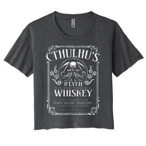 Cthulhu Whiskey Label Women's Crop Top Tee