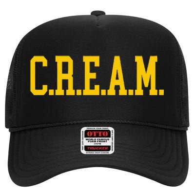 C.R.E.A.M. Wu Logo Design High Crown Mesh Back Trucker Hat