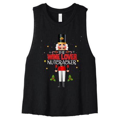 Christmas Wine Lover Nutcracker Group Matching Family Women's Racerback Cropped Tank