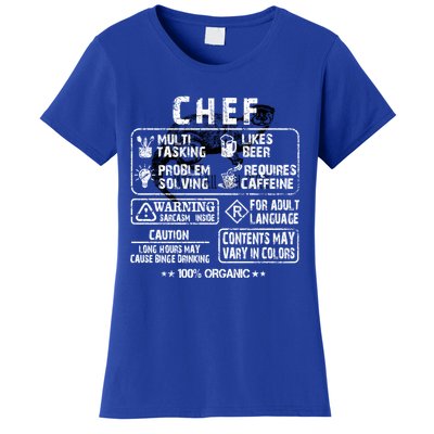 Chef Warning Label Gift Chef Cool Gift Chef Gift Cooking Gift Women's T-Shirt