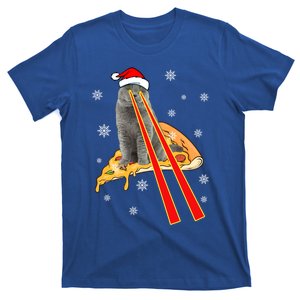 Cat With Laser Eyes Funny Pizza Cat Christmas Gift T-Shirt